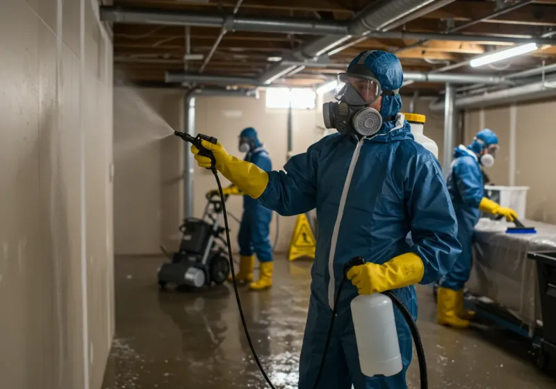 Basement Sanitization and Antimicrobial Treatment process in Milton, LA